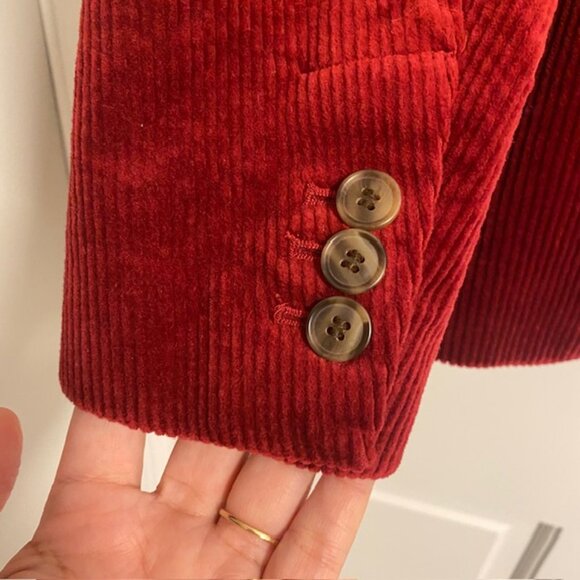 NWT Loft Corduroy Blazer Burgundy Red Size 8 W - Picture 10 of 14